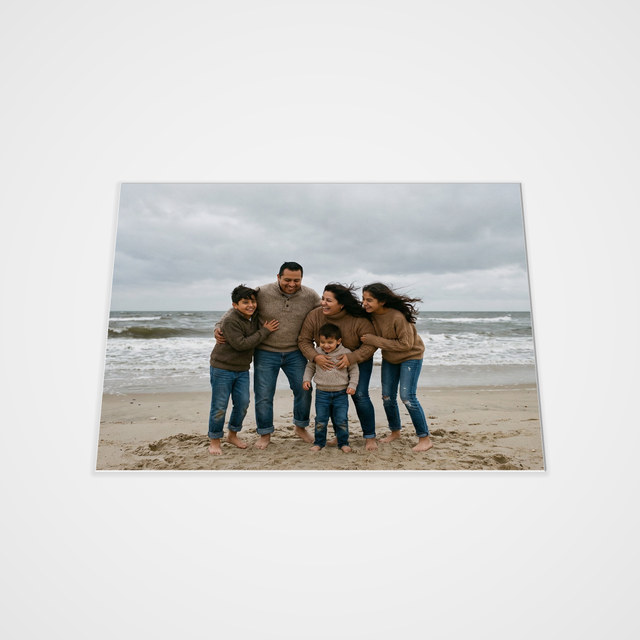 Jigsaw puzzle, 8 × 10 in, 110 pieces with a family photo printed on it