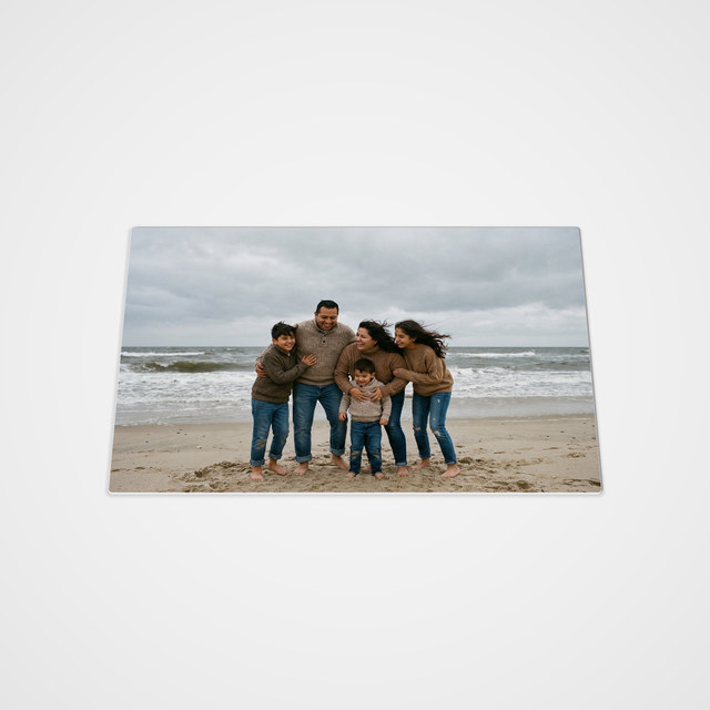 Desk mat, 12 × 18 in with a family photo printed on it